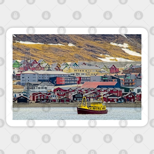 Longyearbyen Town Arctic Svalbard Sticker by MartynUK